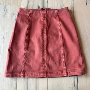 Free People - Modern Femme Denim Mini Skirt - Terracotta - Women’s Size 0